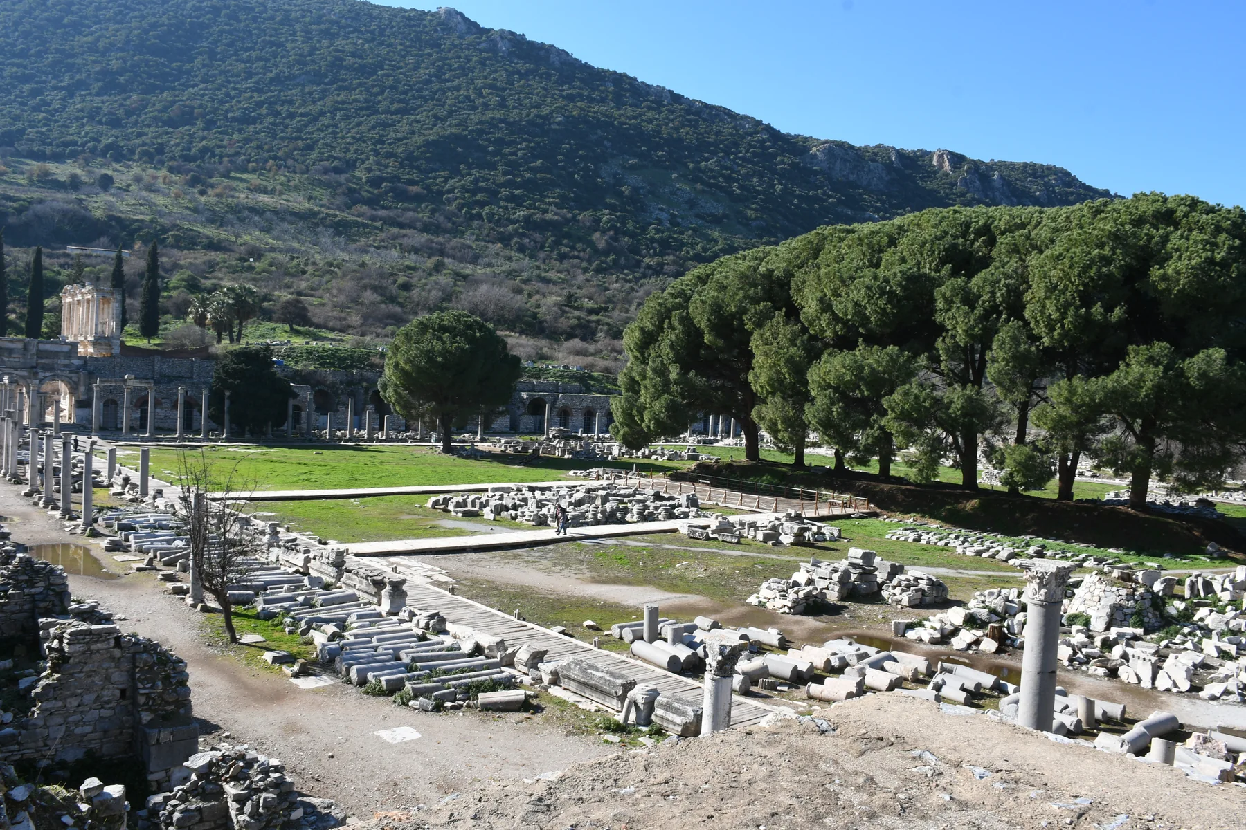 Ruins and open space of the Commercial Agora in Ephesus