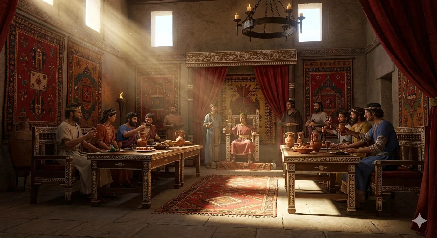 Social-gathering-and-ritual-feast-in-the-Bronze-Age-palace-of-Apasa-with-Luwian-textiles-a