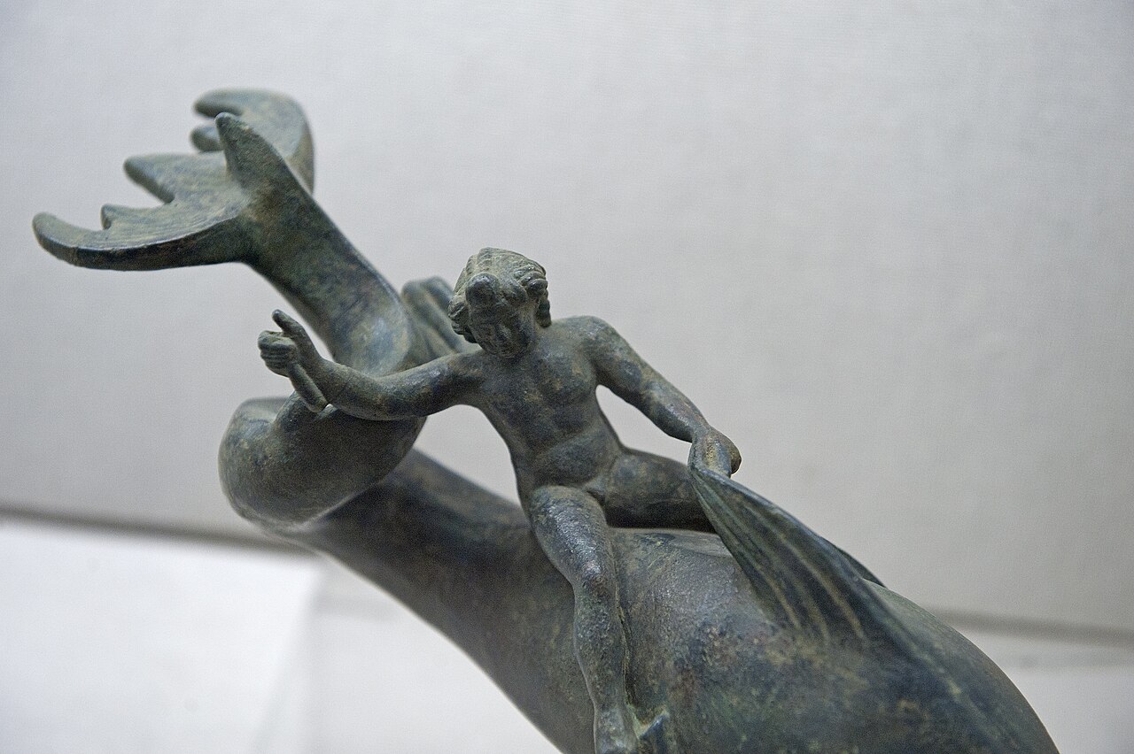 Eros riding a dolphin displayed in the Ephesus Museum in Selcuk