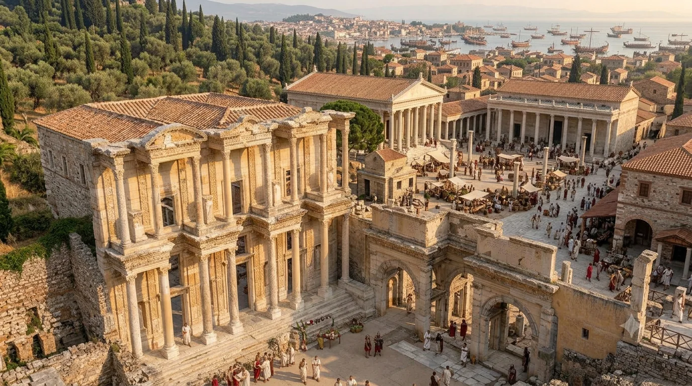 Ephesus ancient ruins library celecius