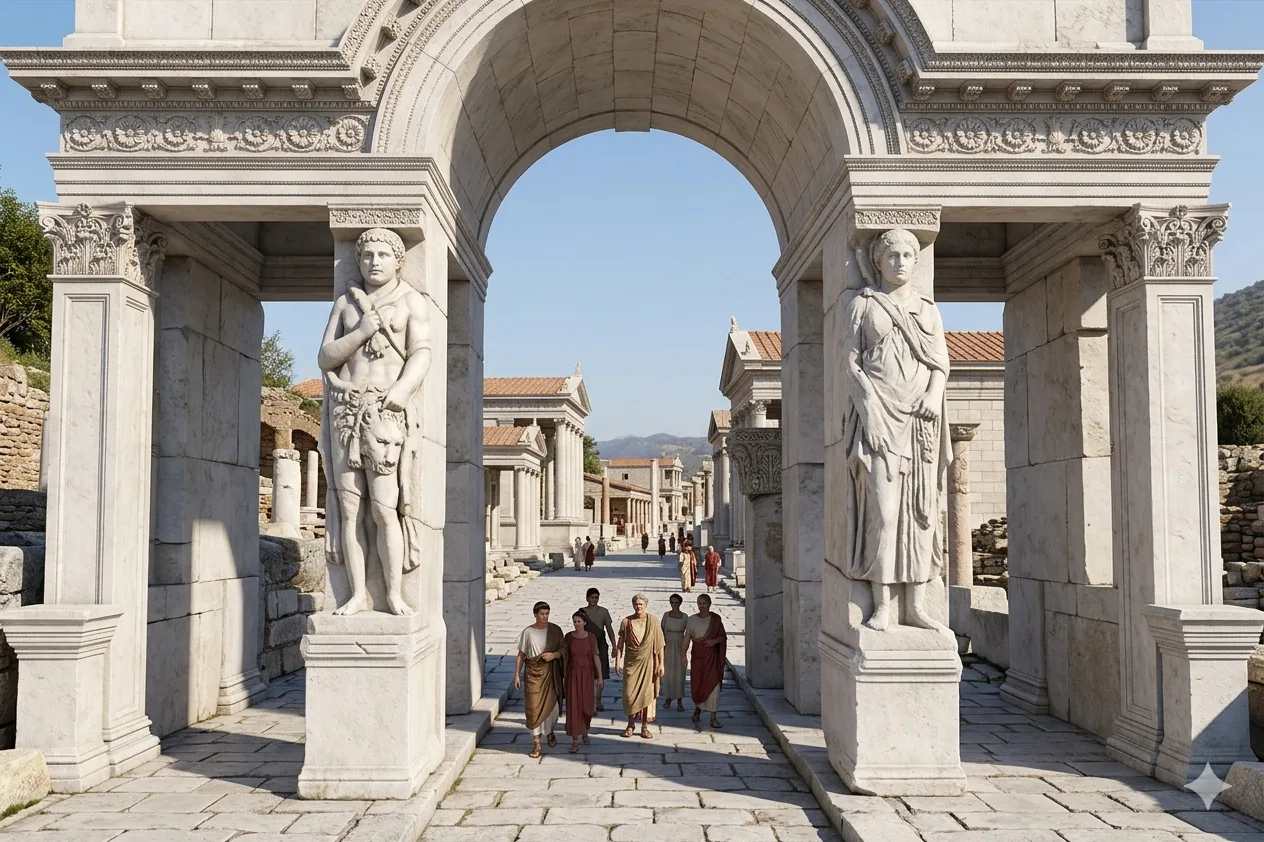 Hercules gate of ephesus ancient city ruin