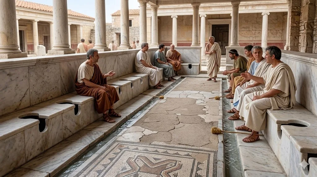Public latrinas of ephesus ancient ruins