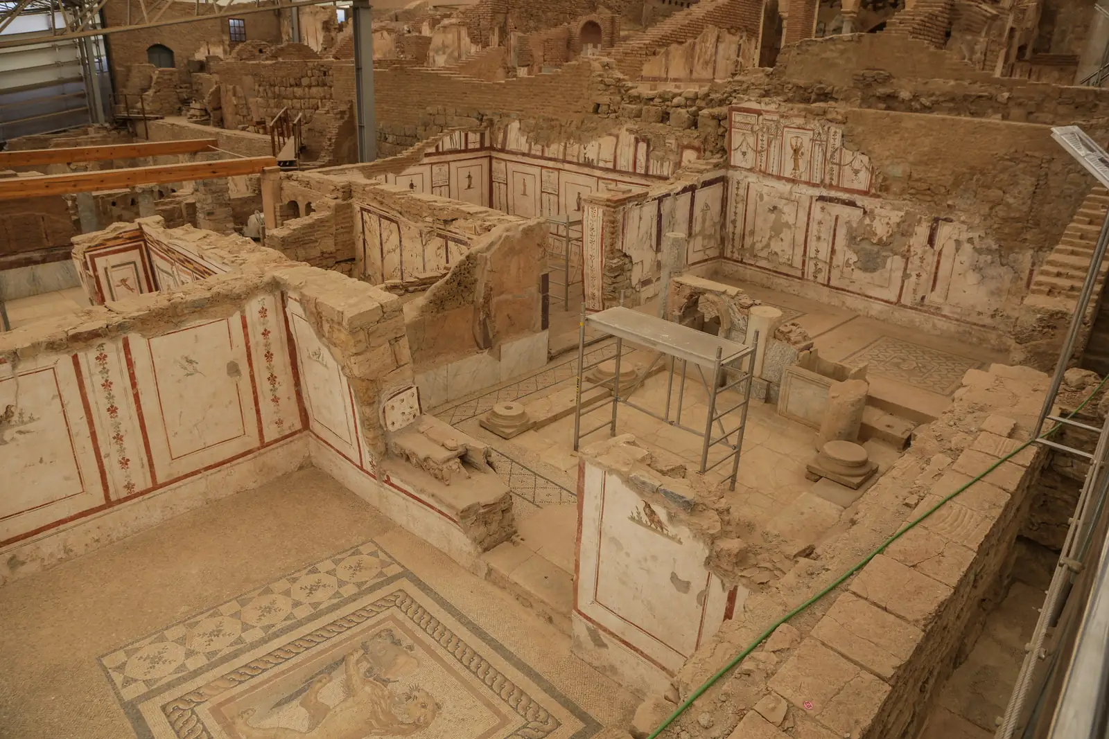 Frescoes and mosaics inside the Terrace Houses at Ephesus